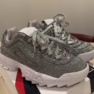 Fila Made in Italy Metallic Silver Sneakers